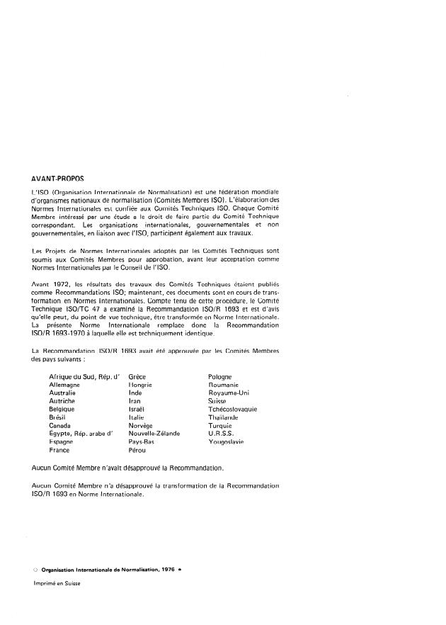 ISO 1693:1976 ISO 1693:1976 - Cryolithe, naturelle et artificielle -- Dosage du fluor -- Méthode de Willard-Winter modifiée - Page 2 preview