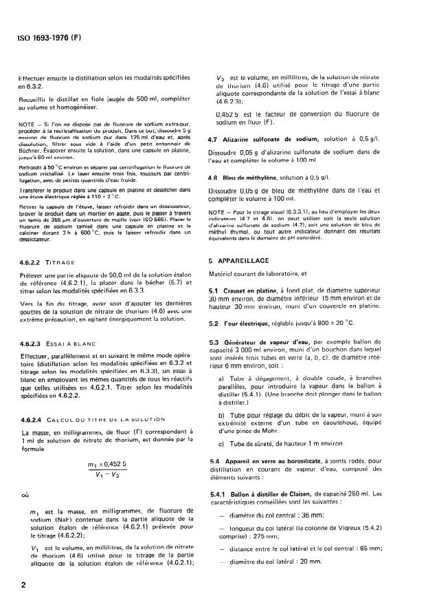 ISO 1693:1976 ISO 1693:1976 - Cryolithe, naturelle et artificielle -- Dosage du fluor -- Méthode de Willard-Winter modifiée - Page 4 preview