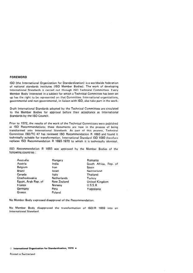 ISO 1693:1976 ISO 1693:1976 - Cryolite, natural and artificial -- Determination of fluorine content -- Modified Willard-Winter method - Page 2 preview