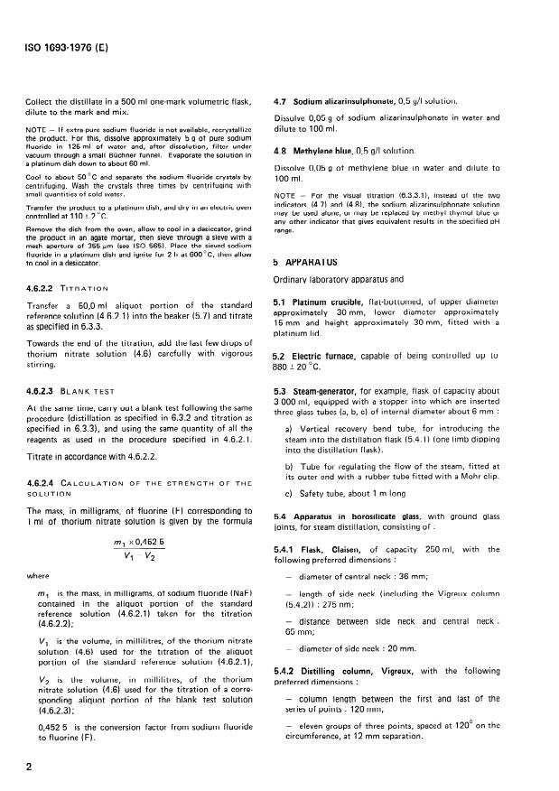 ISO 1693:1976 ISO 1693:1976 - Cryolite, natural and artificial -- Determination of fluorine content -- Modified Willard-Winter method - Page 4 preview