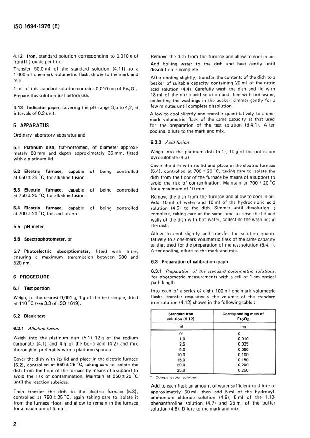 ISO 1694:1976 ISO 1694:1976 - Cryolite, natural and artificial -- Determination of iron content -- 1,10- Phenanthroline photometric method - Page 4 preview