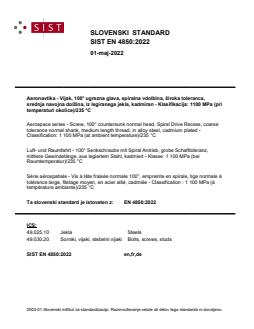 SIST EN 4850:2022 - Page 1 preview