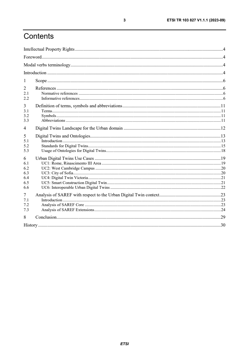 ETSI TR 103 827 V1.1.1 (2023-09) - SmartM2M; SAREF: Digital Twins opportunities for the Ontology Context