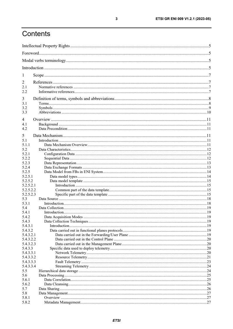 ETSI GR ENI 009 V1.2.1 (2023-05) - Experiential Networked Intelligence (ENI); Definition of data processing mechanisms