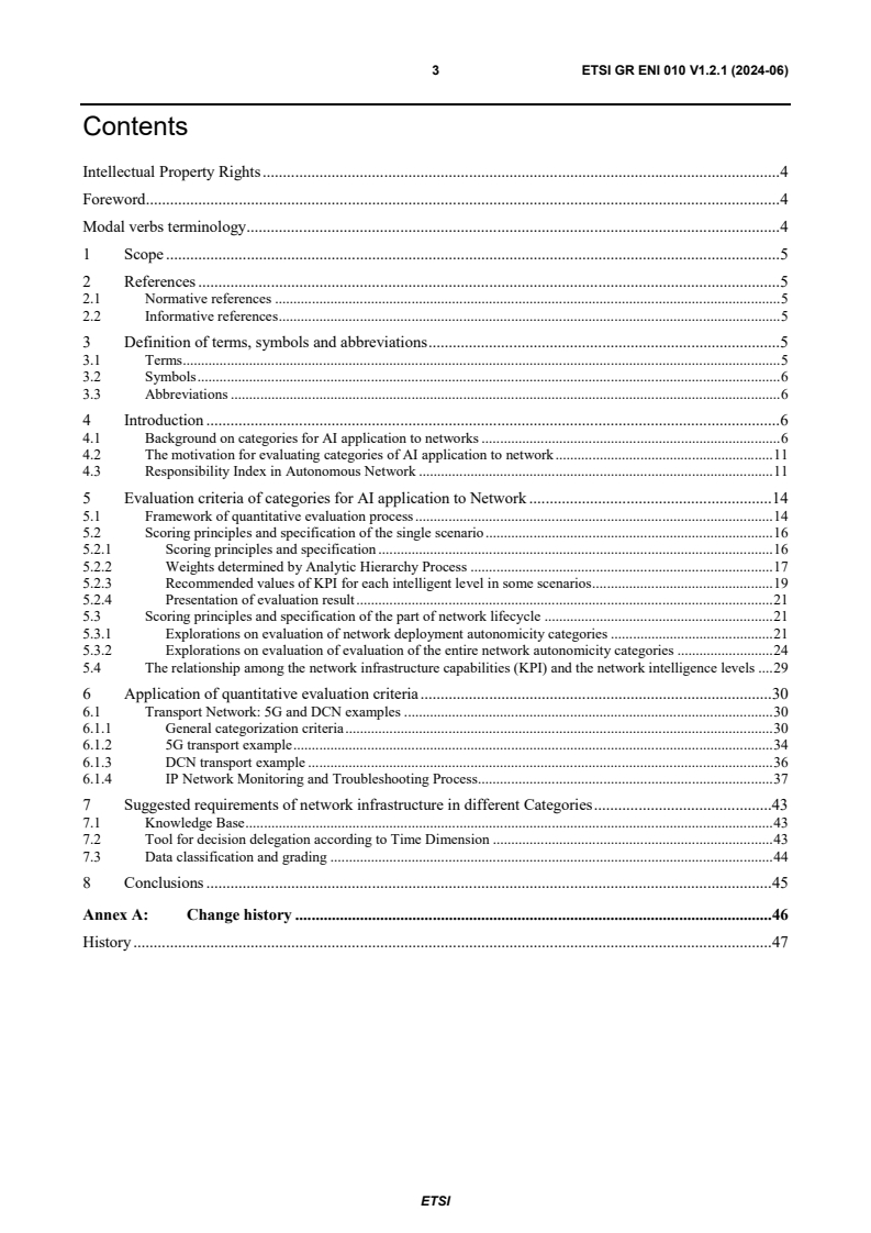 ETSI GR ENI 010 V1.2.1 (2024-06) - Experiential Networked Intelligence (ENI); Evaluation of categories for AI application to Networks