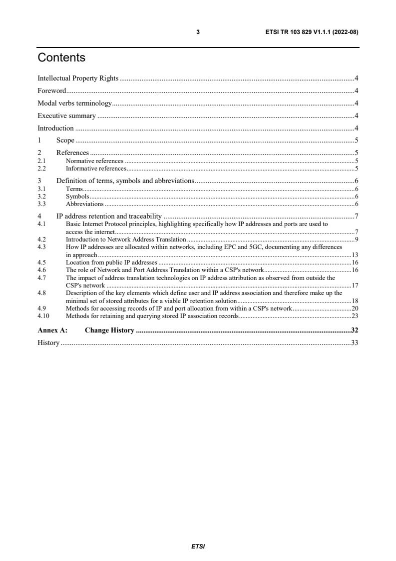 ETSI TR 103 829 V1.1.1 (2022-08) - Lawful Interception (LI); IP address retention and traceability