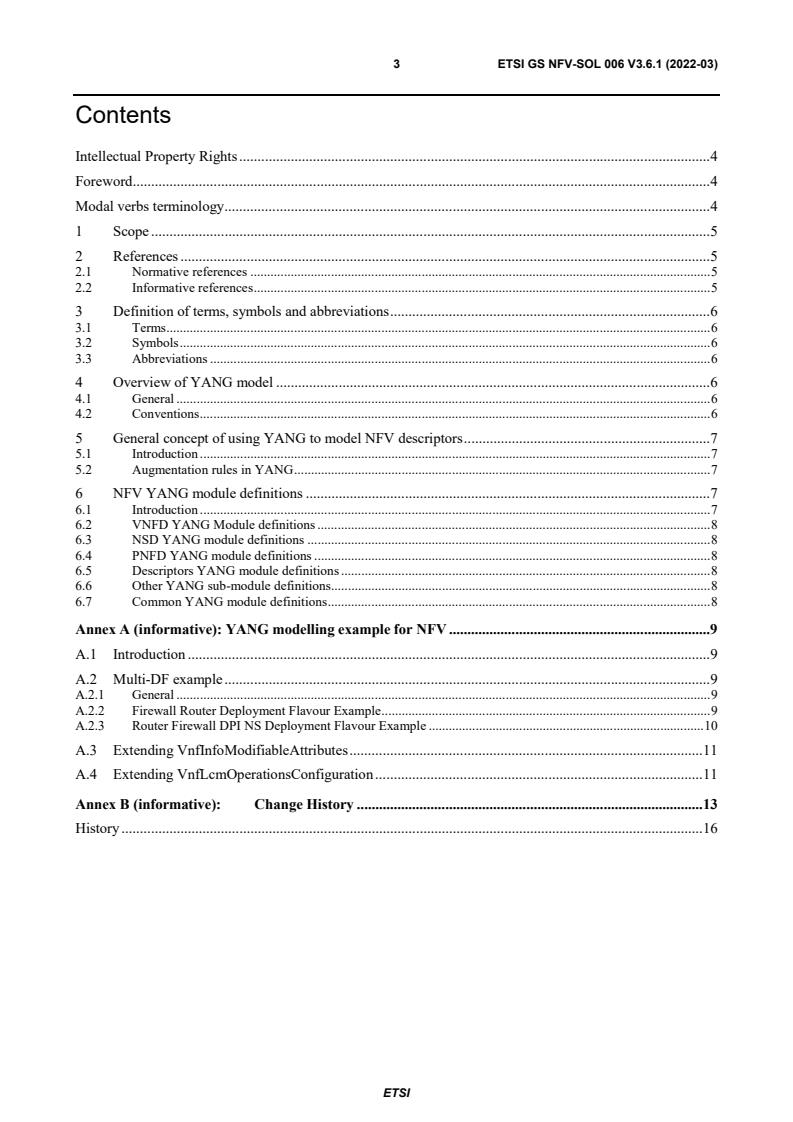 ETSI GS NFV-SOL 006 V3.6.1 (2022-03) - Network Functions Virtualisation (NFV) Release 3; Protocols and Data Models; NFV descriptors based on YANG Specification