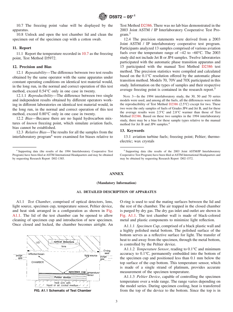 ASTM D5972-05e1 - Standard Test Method for Freezing Point of Aviation Fuels (Automatic Phase Transition Method)