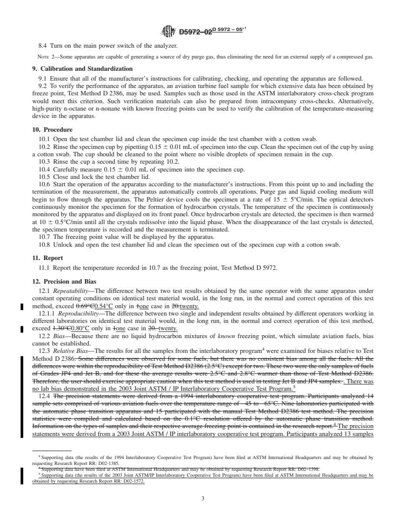 REDLINE ASTM D5972-05e1 - Standard Test Method for Freezing Point of Aviation Fuels (Automatic Phase Transition Method)