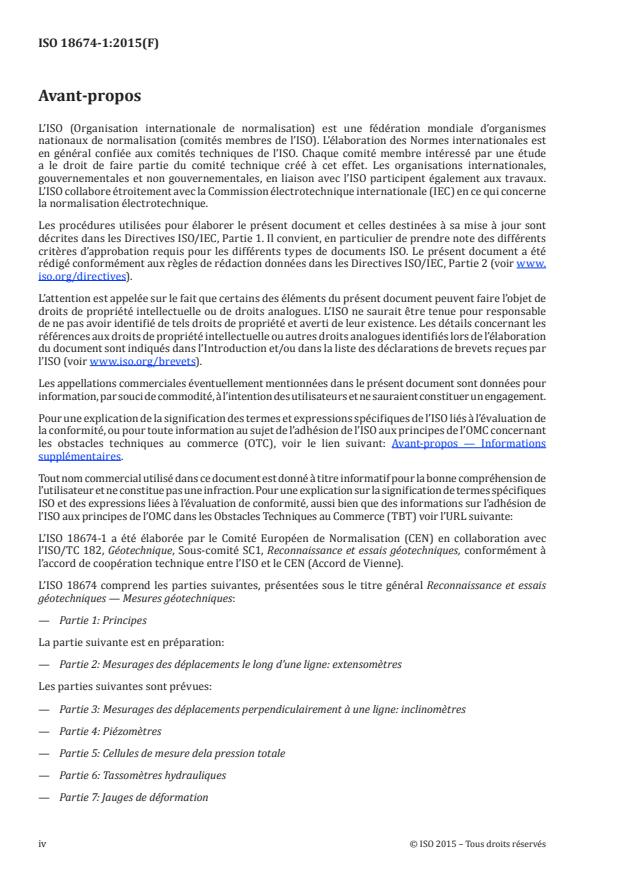 ISO 18674-1:2015 ISO 18674-1:2015 - Reconnaissance et essais géotechniques -- Surveillance géotechnique par instrumentation in situ - Page 4 preview