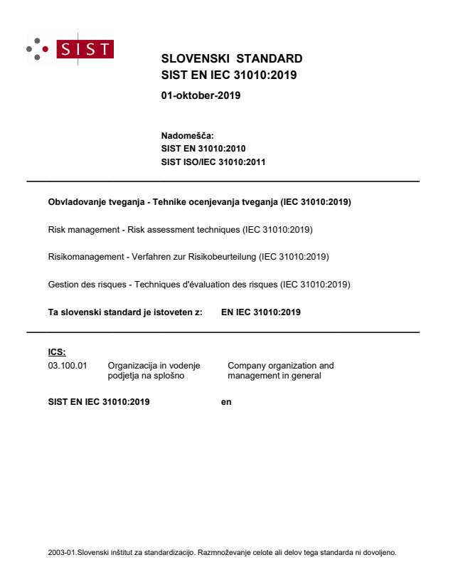 EN IEC 31010:2019 - BARVE