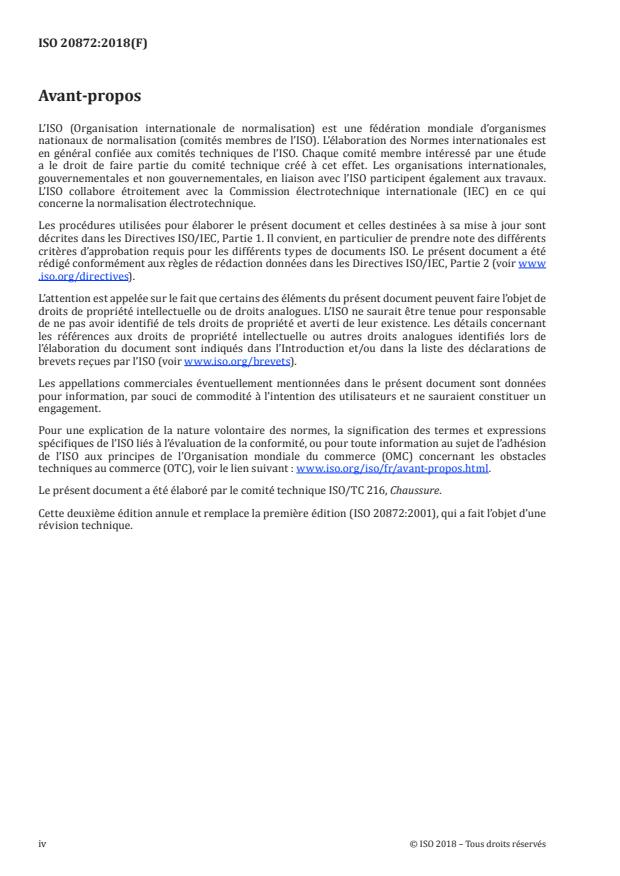 ISO 20872:2018 ISO 20872:2018 - Chaussures -- Méthodes d'essai applicables aux semelles d'usure -- Résistance au déchirement - Page 4 preview