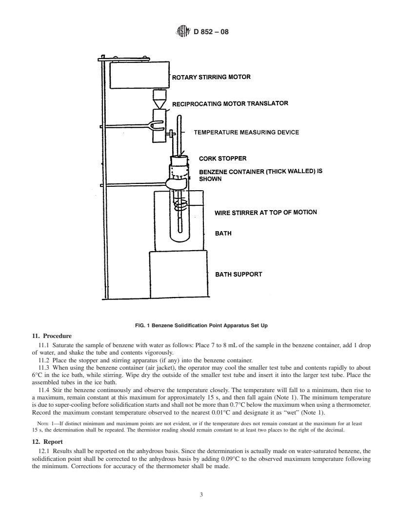 REDLINE ASTM D852-08 - Standard Test Method for  Solidification Point of Benzene