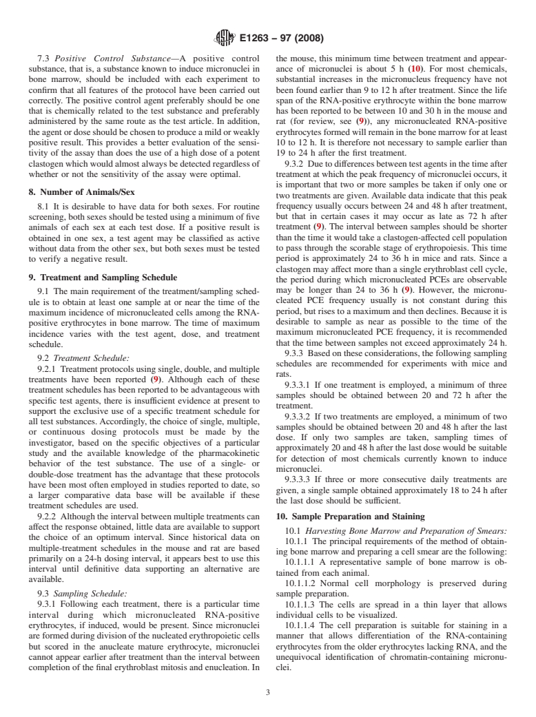 ASTM E1263-97(2008) - Standard Guide for Conduct of Micronucleus Assays in Mammalian Bone Marrow Erythrocytes (Withdrawn 2015)