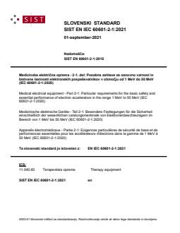 SIST EN IEC 60601-2-1:2021 - Page 1 preview