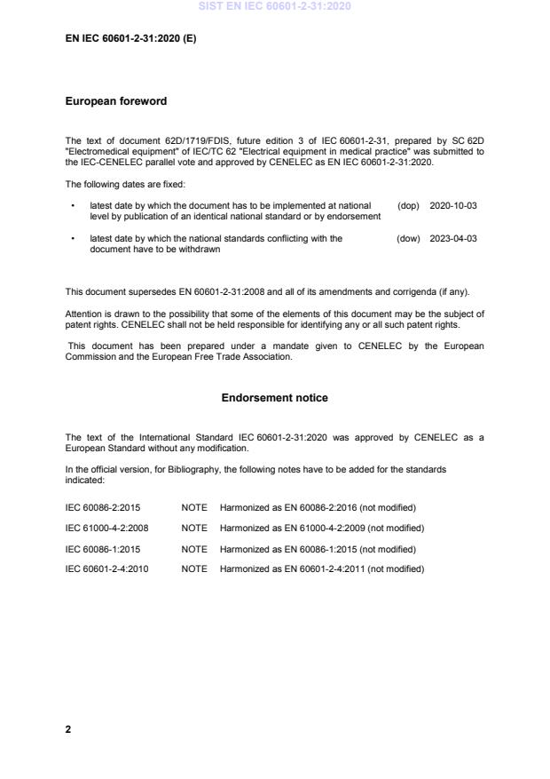 EN IEC 60601-2-31:2020 EN IEC 60601-2-31:2020 - BARVE - Page 4 preview