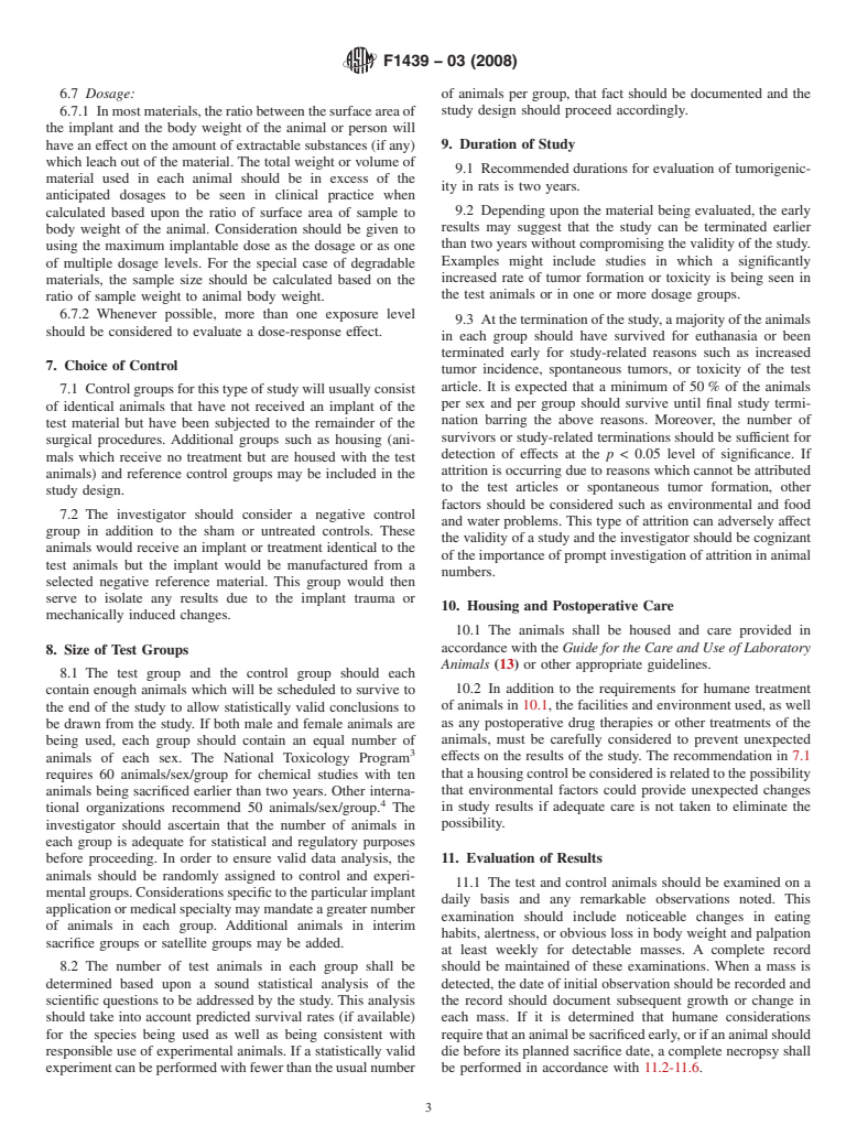 ASTM F1439-03(2008) - Standard Guide for Performance of Lifetime Bioassay for the Tumorigenic Potential of Implant Materials