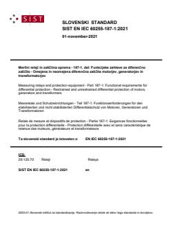 EN IEC 60255-187-1:2021 - BARVE. Del IEC standarda tudi zip file "1111235_187_1_External_Internal_YY0_50Hz_4KHz". - Page 1 preview