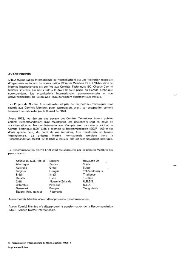 ISO 1709:1975 ISO 1709:1975 - Énergie nucléaire -- Matieres fissiles -- Principes de sécurité en matiere de criticité lors de la manipulation et du traitement - Page 2 preview