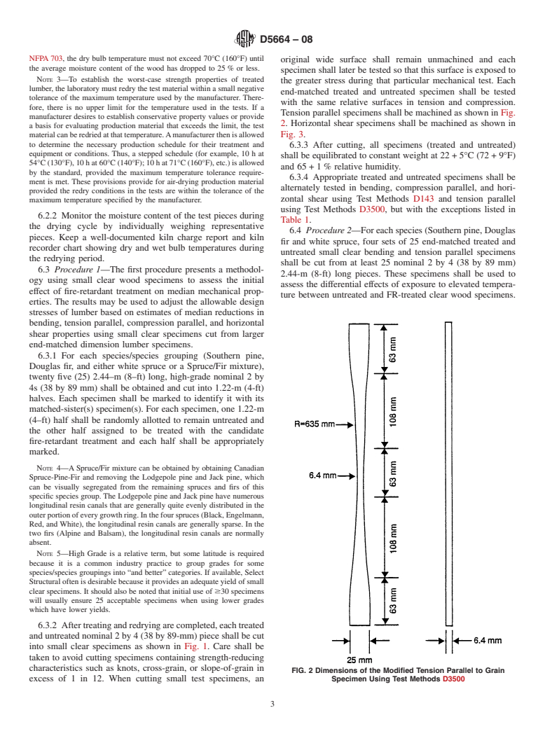 ASTM D5664-08 - Standard Test Method for Evaluating the Effects of Fire-Retardant Treatments and Elevated Temperatures on Strength Properties of Fire-Retardant Treated Lumber