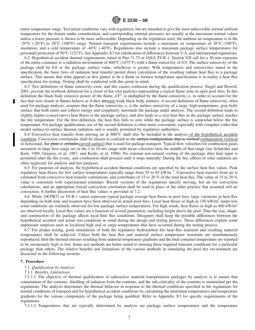 REDLINE ASTM E2230-08 - Standard Practice for Thermal Qualification of Type B Packages for Radioactive Material