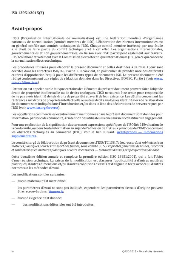 ISO 13951:2015 ISO 13951:2015 - Systemes de canalisations en plastiques -- Méthode d'essai de la résistance en traction des assemblages tube/tube ou tube/raccord en plastique - Page 4 preview