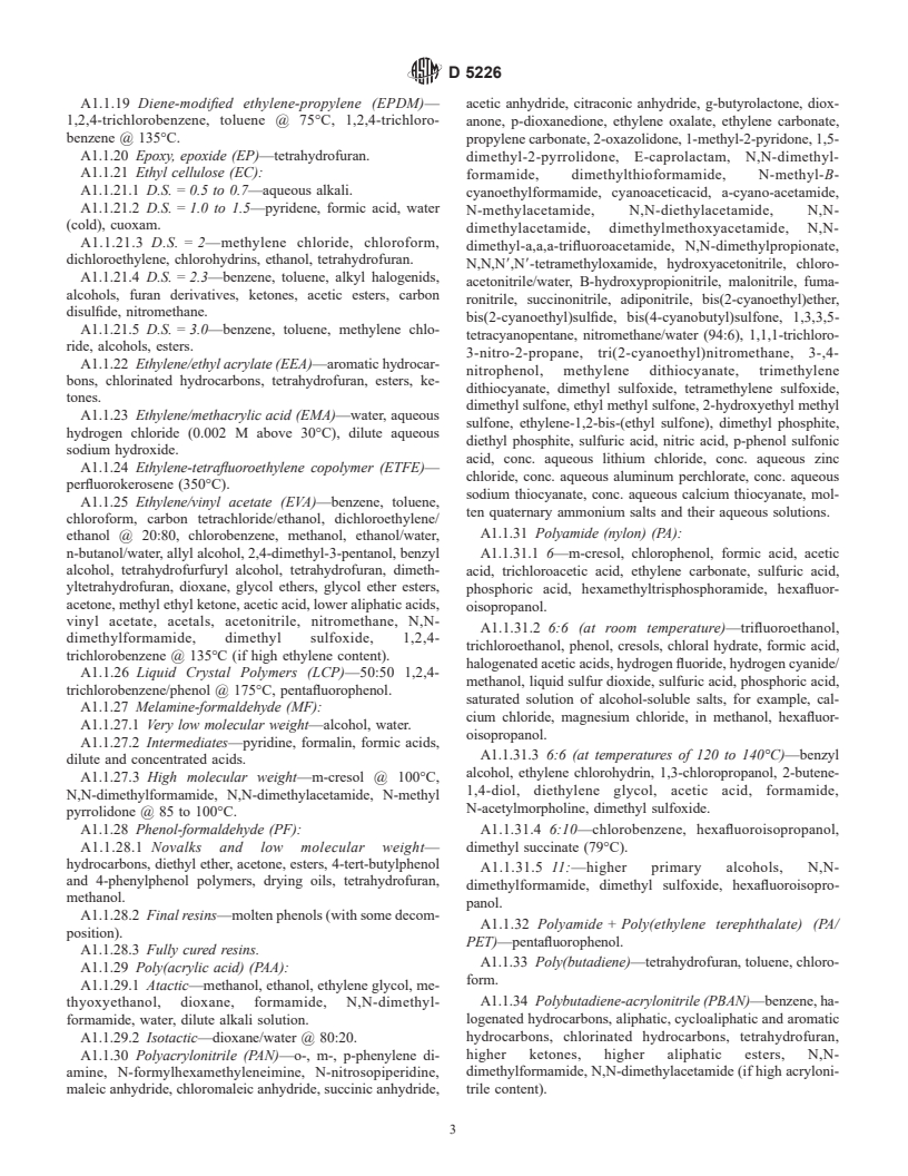 ASTM D5226-98 - Standard Practice for Dissolving Polymer Materials