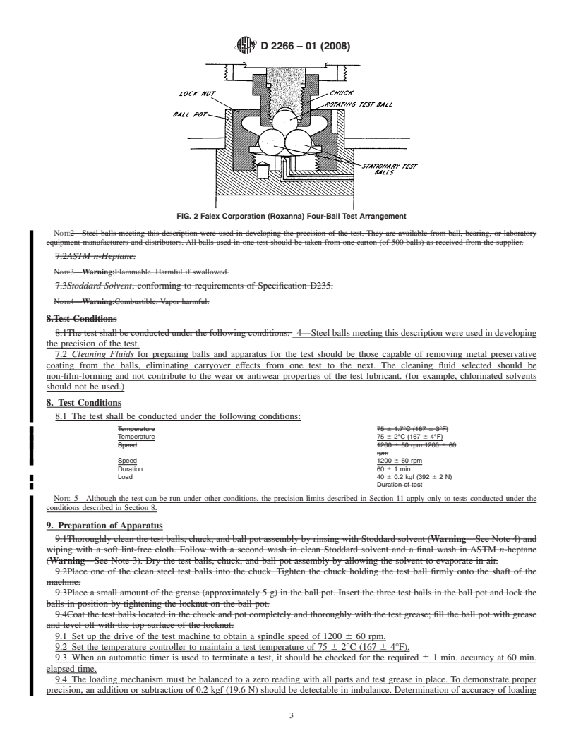 REDLINE ASTM D2266-01(2008) - Standard Test Method for Wear Preventive Characteristics of Lubricating Grease (Four-Ball Method)