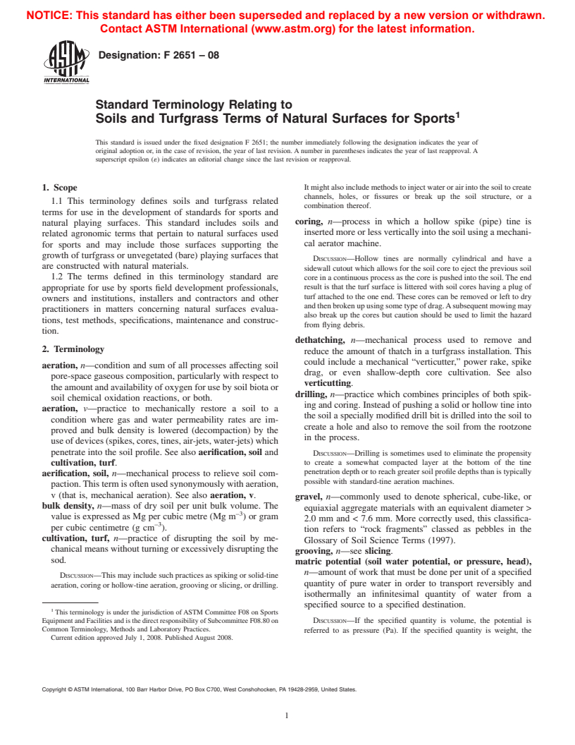 ASTM F2651-08 - Standard Terminology Relating to Soils and Turfgrass Terms of Natural Surfaces for Sports