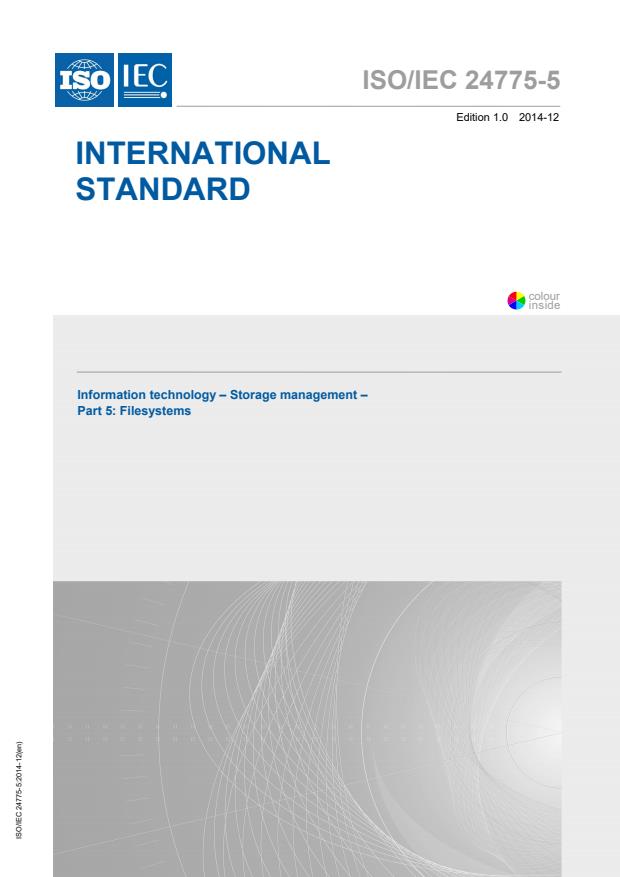 ISO/IEC 24775-5:2014 - Information technology -- Storage management