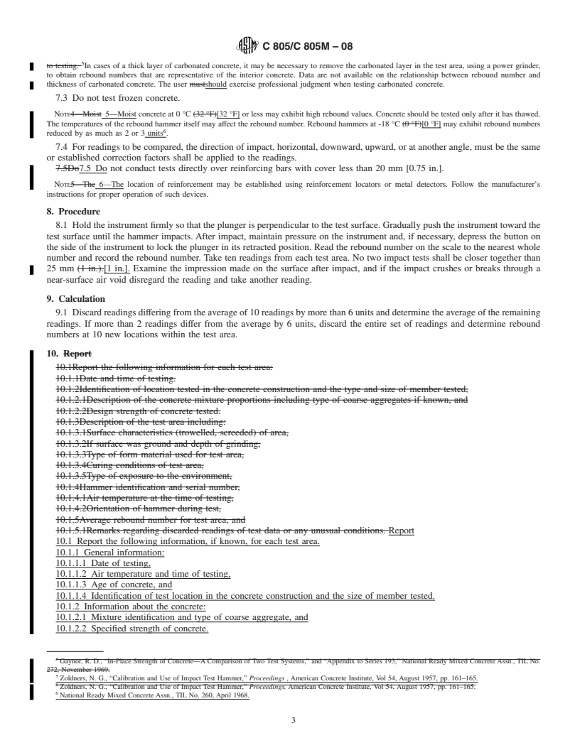 REDLINE ASTM C805/C805M-08 - Standard Test Method for  Rebound Number of Hardened Concrete