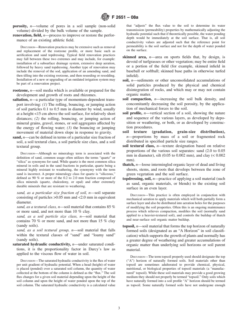 ASTM F2651-08a - Standard Terminology Relating to Soils and Turfgrass Terms of Natural Surfaces for Sports