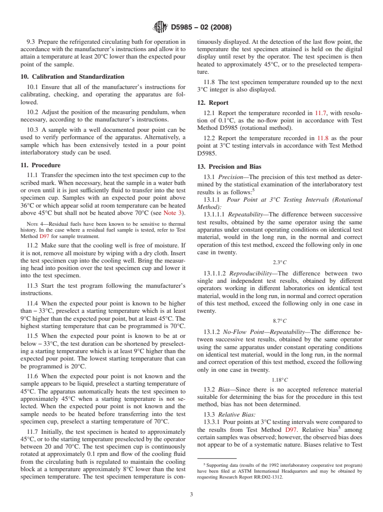 ASTM D5985-02(2008) - Standard Test Method for Pour Point of Petroleum Products (Rotational Method)