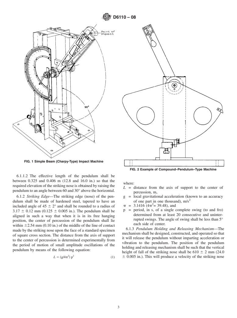 ASTM D6110-08 - Standard Test Method for Determining the Charpy Impact Resistance of Notched Specimens of Plastics