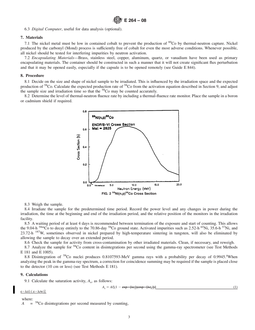 REDLINE ASTM E264-08 - Standard Test Method for Measuring Fast-Neutron Reaction Rates by Radioactivation of Nickel