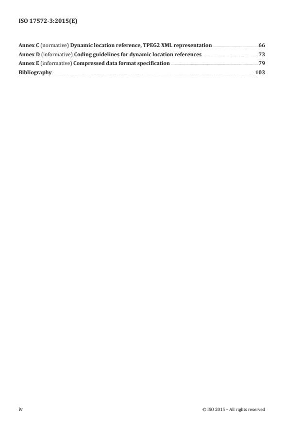 ISO 17572-3:2015 ISO 17572-3:2015 - Intelligent transport systems (ITS) -- Location referencing for geographic databases - Page 4 preview