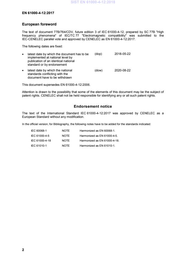 EN 61000-4-12:2017 EN 61000-4-12:2018 - BARVE - Page 4 preview