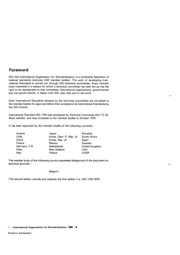 ISO 1724:1980 ISO 1724:1980 - Road vehicles -- Electrical connections between towing vehicles and towed vehicles with 6 or 12 V electrical equipment -- Type 12 N (normal) - Page 2 preview