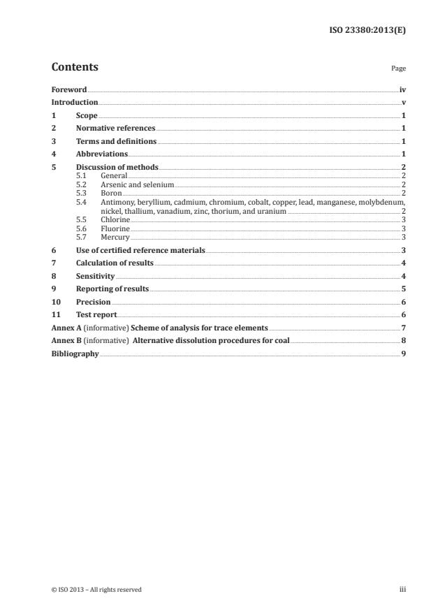 ISO 23380:2013 - Selection of methods for the determination of trace elements in coal