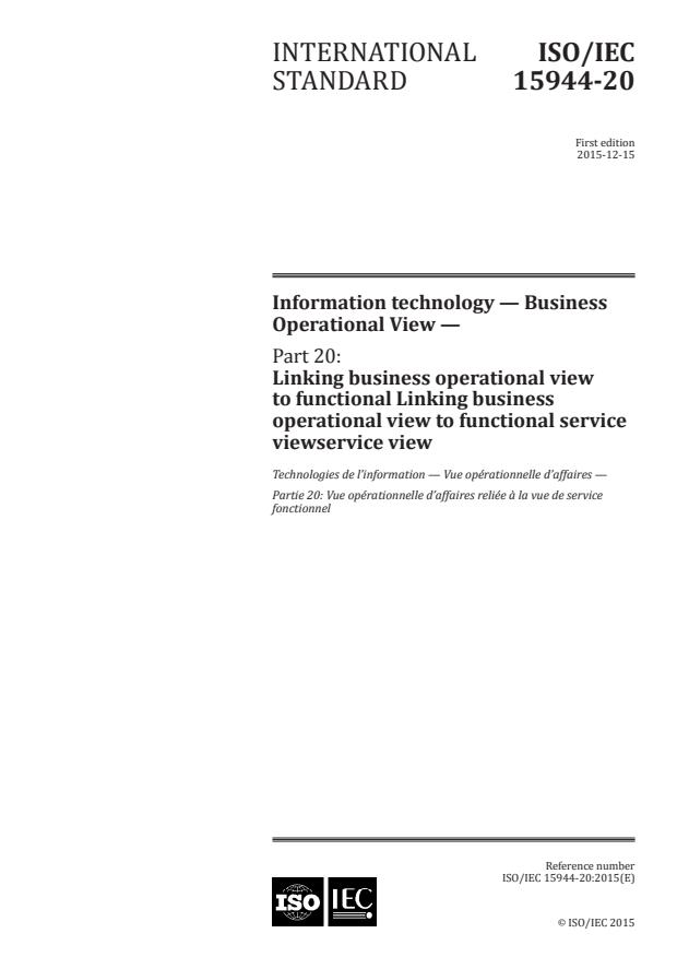 ISO/IEC 15944-20:2015 - Information technology -- Business operational view