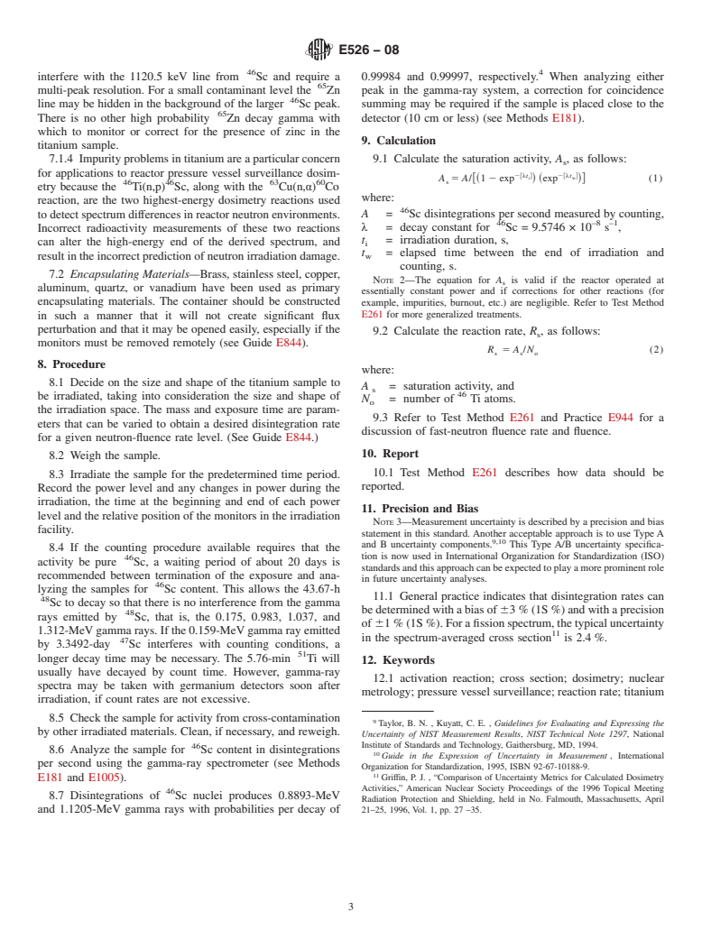 ASTM E526-08 - Standard Test Method for Measuring Fast-Neutron Reaction Rates by Radioactivation of Titanium