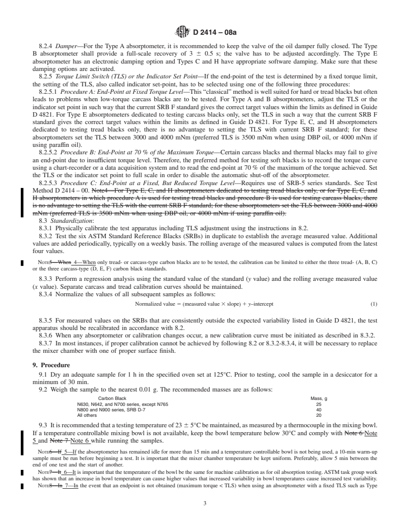 REDLINE ASTM D2414-08a - Standard Test Method for  Carbon Black<span class='unicode'>&#x2014;</span>Oil Absorption Number (OAN)