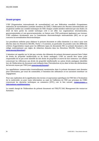 ISO 30408:2016 ISO 30408:2016 - Management des ressources humaines -- Lignes directrices sur la gouvernance humaine - Page 4 preview