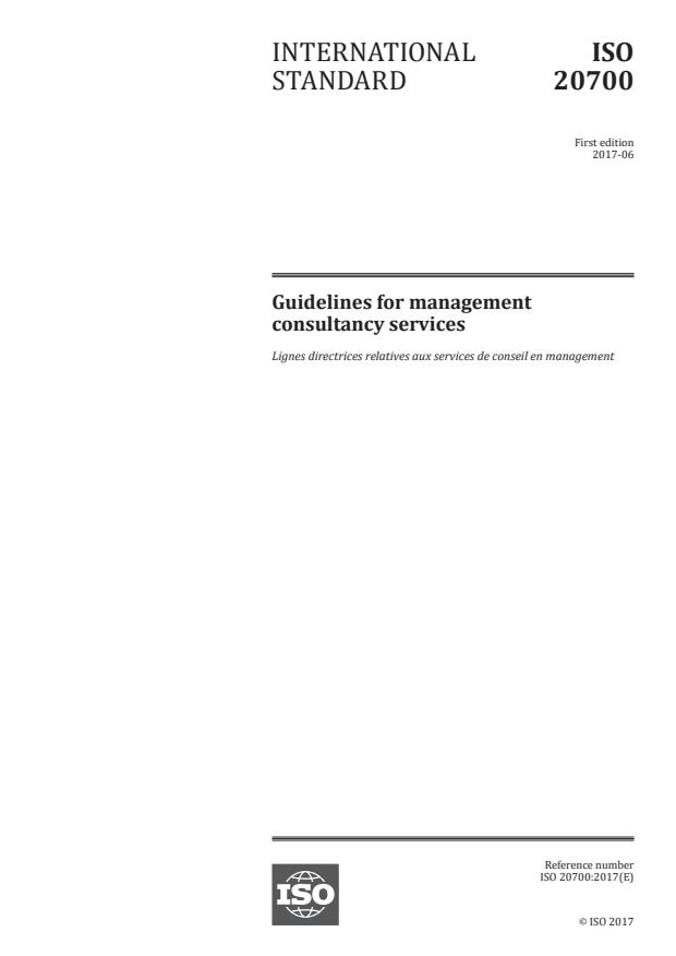 ISO 20700:2017 - Guidelines for management consultancy services