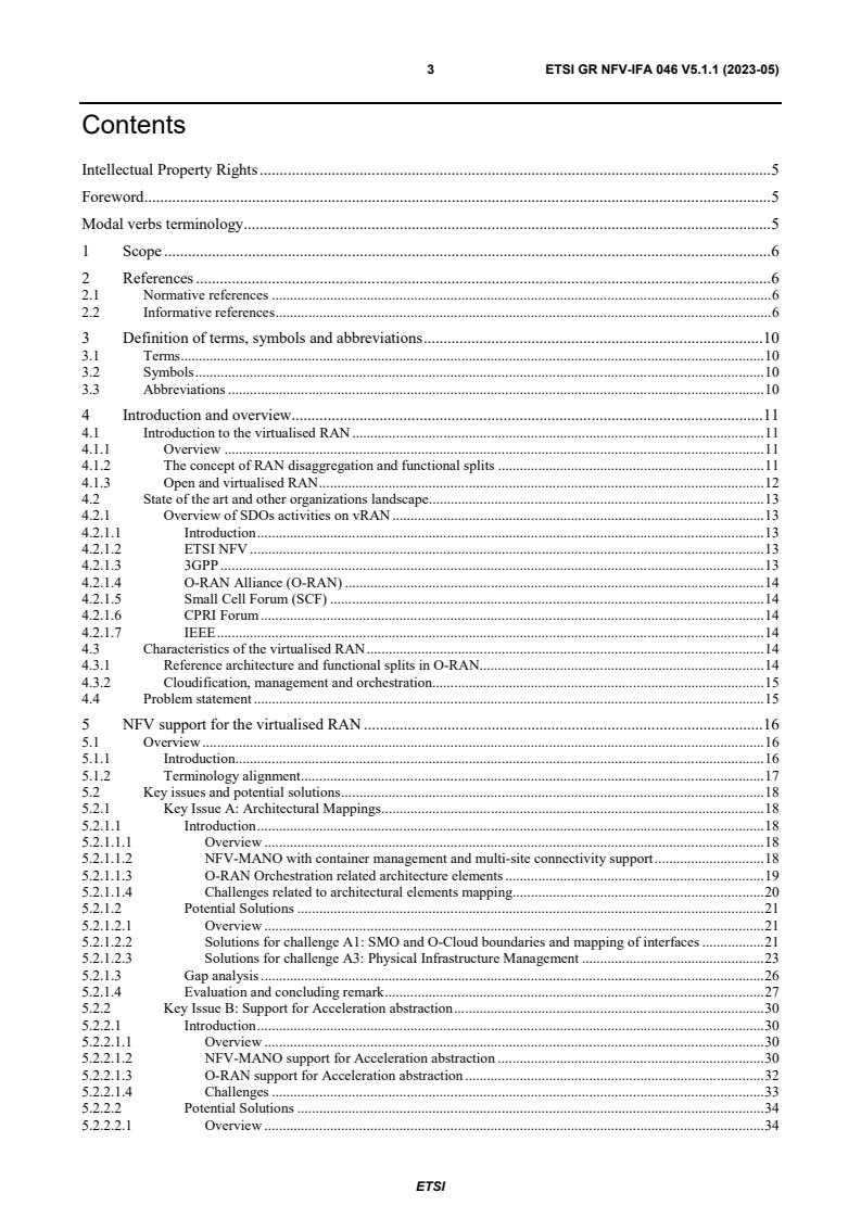 ETSI GR NFV-IFA 046 V5.1.1 (2023-05) - Network Functions Virtualisation (NFV) Release 5; Architectural Framework; Report on NFV support for virtualisation of RAN