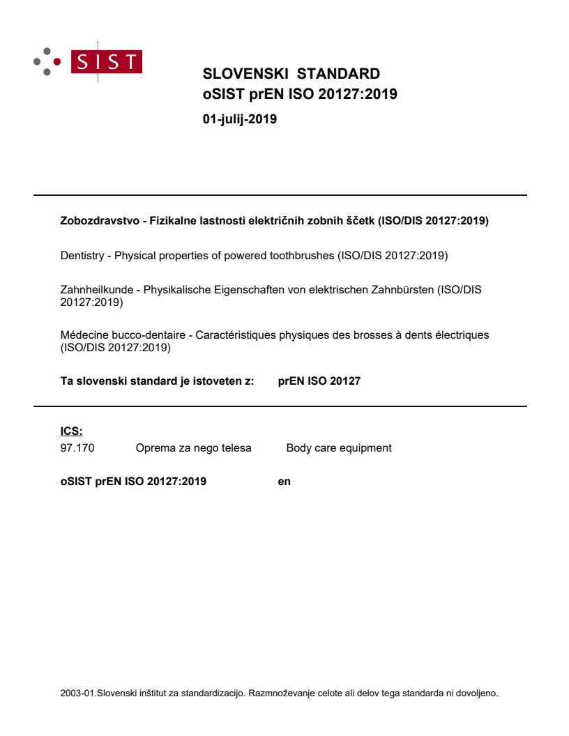 prEN ISO 20127:2019 - BARVE