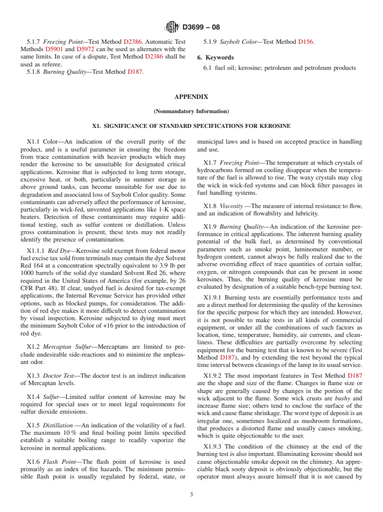 ASTM D3699-08 - Standard Specification for Kerosine