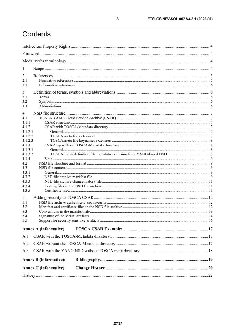 ETSI GS NFV-SOL 007 V4.3.1 (2022-07) - Network Functions Virtualisation (NFV) Release 4; Protocols and Data Models; Network Service Descriptor File Structure Specification