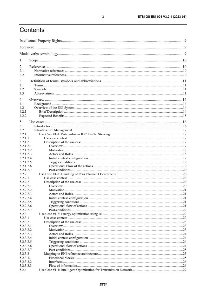 ETSI GS ENI 001 V3.2.1 (2023-05) - Experiential Networked Intelligence (ENI); ENI Use Cases