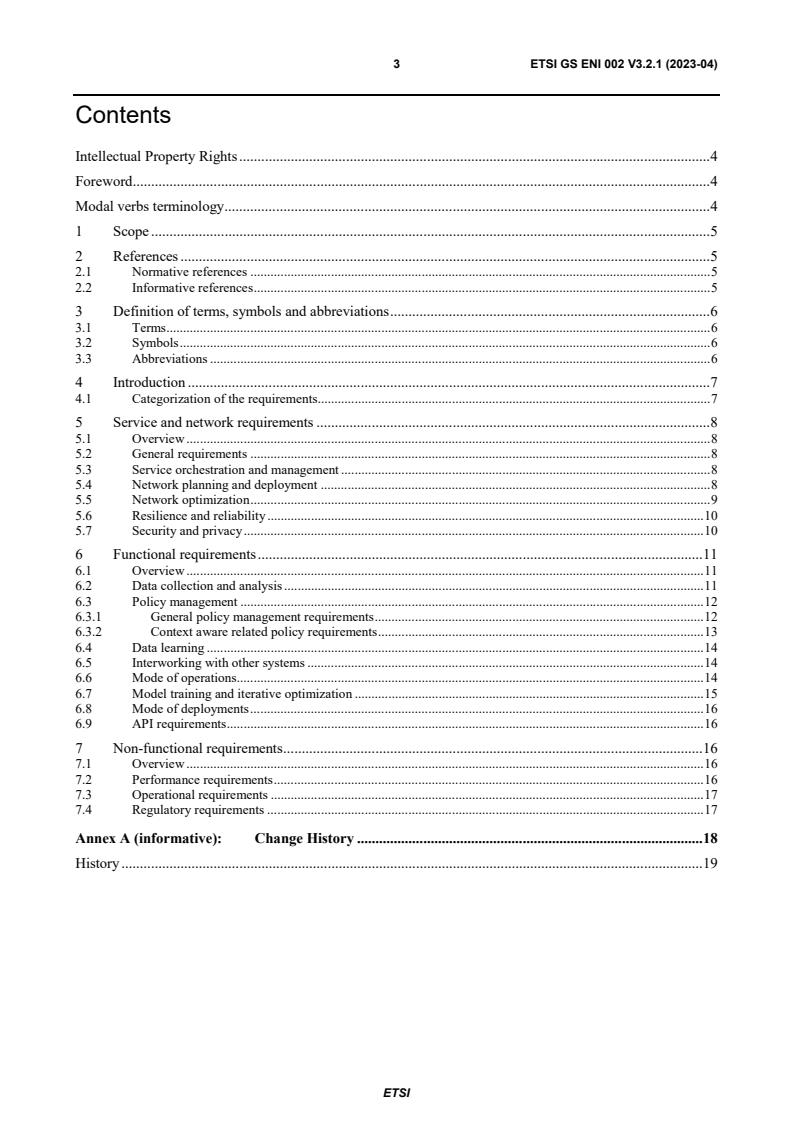 ETSI GS ENI 002 V3.2.1 (2023-04) - Experiential Networked Intelligence (ENI); ENI requirements